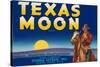 Packing Crate Label, Texas Moon-null-Stretched Canvas