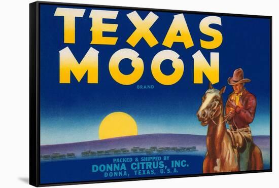 Packing Crate Label, Texas Moon-null-Framed Stretched Canvas