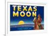 Packing Crate Label, Texas Moon-null-Framed Art Print
