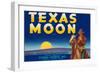 Packing Crate Label, Texas Moon-null-Framed Art Print