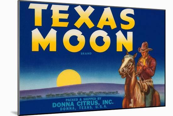 Packing Crate Label, Texas Moon-null-Mounted Art Print