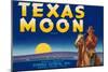 Packing Crate Label, Texas Moon-null-Mounted Art Print