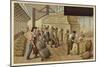 Packing Sacks of Cocoa in a Factory-null-Mounted Giclee Print