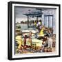 "Packing the Car", September 8, 1956-Stevan Dohanos-Framed Giclee Print