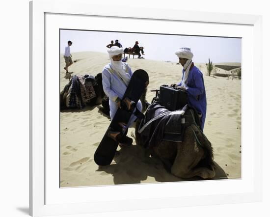 Packing up a Camel, Morocco-Michael Brown-Framed Photographic Print