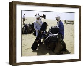 Packing up a Camel, Morocco-Michael Brown-Framed Photographic Print