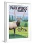 Packwood, Washington - Elk Herd-Lantern Press-Framed Art Print