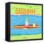 Paddle Boat Gnome-Hugo Edwins-Framed Stretched Canvas