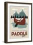 Paddle on (Canoe) - Discover the Parks-Lantern Press-Framed Art Print