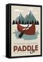 Paddle on (Canoe) - Discover the Parks-Lantern Press-Framed Stretched Canvas