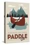 Paddle on (Canoe) - Discover the Parks-Lantern Press-Stretched Canvas