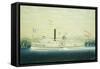 Paddle Steamboat "City of Catskill"-James Bard-Framed Stretched Canvas