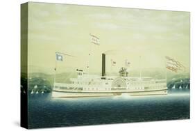 Paddle Steamboat "City of Catskill"-James Bard-Stretched Canvas