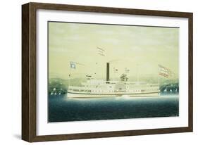 Paddle Steamboat "City of Catskill"-James Bard-Framed Giclee Print