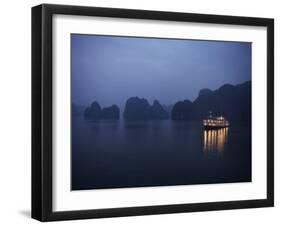 Paddle Steamer at Anchor, Dawn, Halong Bay, Vietnam, Indochina, Southeast Asia, Asia-Purcell-Holmes-Framed Photographic Print