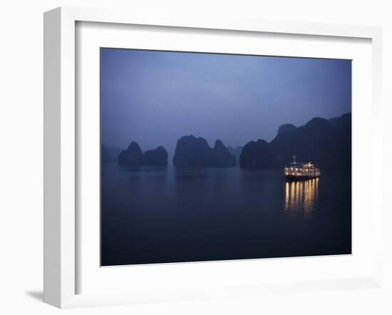Paddle Steamer at Anchor, Dawn, Halong Bay, Vietnam, Indochina, Southeast Asia, Asia-Purcell-Holmes-Framed Photographic Print