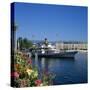 Paddle Steamer Beside the Prom Du Lac, Geneva, Lake Geneva (Lac Leman), Switzerland, Europe-Stuart Black-Stretched Canvas