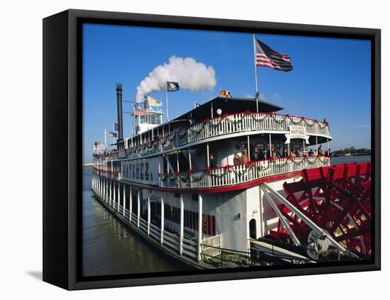 Paddle Steamer 'Natchez', on the Edge of the Mississippi River in New Orleans, Louisiana, USA-Bruno Barbier-Framed Stretched Canvas