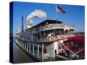 Paddle Steamer 'Natchez', on the Edge of the Mississippi River in New Orleans, Louisiana, USA-Bruno Barbier-Stretched Canvas