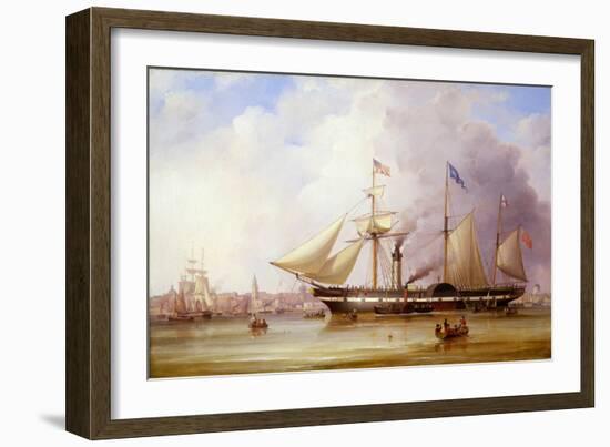 Paddle Steamer 'President' in the Mersey off Liverpool, mid 19Th Century (Oil on Canvas)-Samuel Walters-Framed Giclee Print