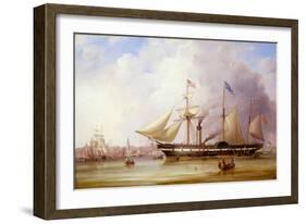 Paddle Steamer 'President' in the Mersey off Liverpool, mid 19Th Century (Oil on Canvas)-Samuel Walters-Framed Giclee Print