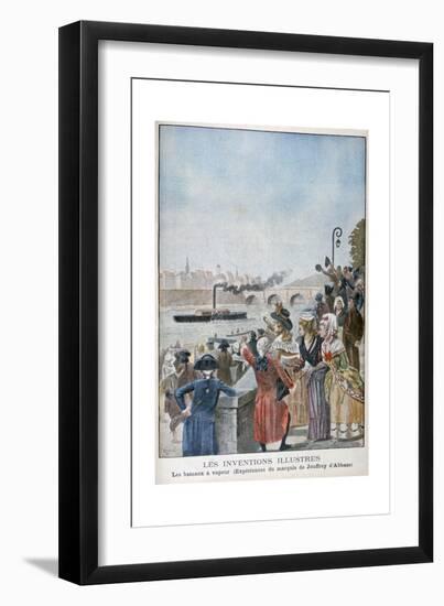 Paddle Steamer 'Pyroscaphe, 1783-Pierre Mejanel-Framed Giclee Print