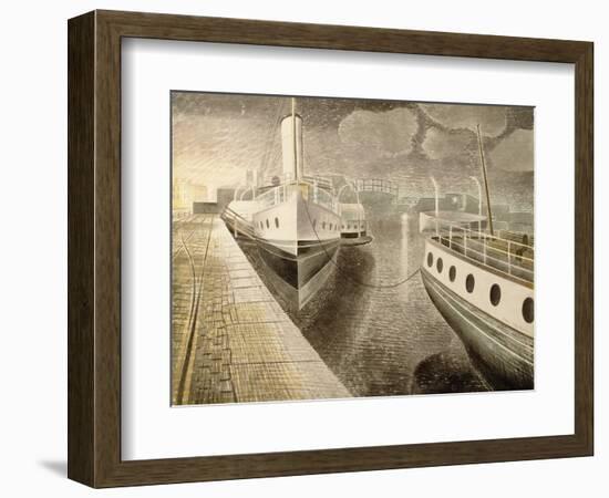 Paddle Steamers at Night-Eric Ravilious-Framed Giclee Print