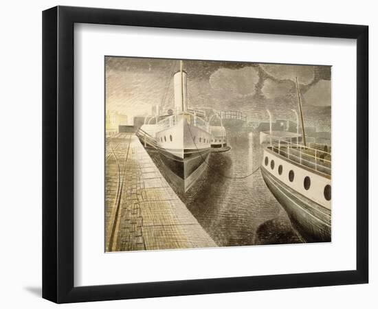 Paddle Steamers at Night-Eric Ravilious-Framed Giclee Print