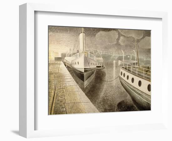 Paddle Steamers at Night-Eric Ravilious-Framed Giclee Print