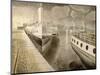 Paddle Steamers at Night-Eric Ravilious-Mounted Giclee Print