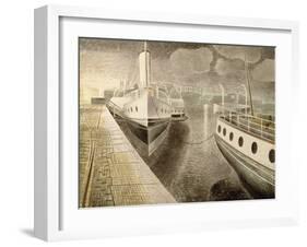 Paddle Steamers at Night-Eric Ravilious-Framed Giclee Print