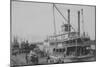 Paddle Wheeler at Levee at Vicksburg, Mississippi-null-Mounted Art Print