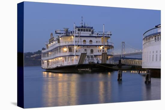 Paddle Wheeler, Bay Bridge at Pier 7 , Embarcadero, San Francisco, Usa-Christian Heeb-Stretched Canvas