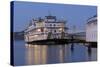 Paddle Wheeler, Bay Bridge at Pier 7 , Embarcadero, San Francisco, Usa-Christian Heeb-Stretched Canvas