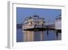 Paddle Wheeler, Bay Bridge at Pier 7 , Embarcadero, San Francisco, Usa-Christian Heeb-Framed Photographic Print