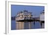 Paddle Wheeler, Bay Bridge at Pier 7 , Embarcadero, San Francisco, Usa-Christian Heeb-Framed Photographic Print