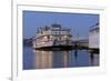 Paddle Wheeler, Bay Bridge at Pier 7 , Embarcadero, San Francisco, Usa-Christian Heeb-Framed Photographic Print