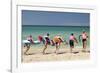 Paddleboarders on the beach, Surfers Paradise, City of Gold Coast, Queensland, Australia-Panoramic Images-Framed Photographic Print