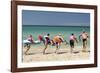 Paddleboarders on the beach, Surfers Paradise, City of Gold Coast, Queensland, Australia-Panoramic Images-Framed Photographic Print