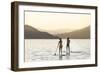 Paddleboarding on Whitefish Lake at Sunset in Whitefish, Montana, USA-Chuck Haney-Framed Photographic Print