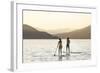 Paddleboarding on Whitefish Lake at Sunset in Whitefish, Montana, USA-Chuck Haney-Framed Photographic Print