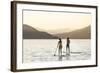 Paddleboarding on Whitefish Lake at Sunset in Whitefish, Montana, USA-Chuck Haney-Framed Photographic Print