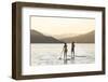 Paddleboarding on Whitefish Lake at Sunset in Whitefish, Montana, USA-Chuck Haney-Framed Photographic Print