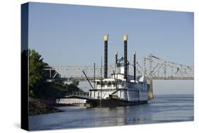 Paddlewheel Boat and Casino, Mississippi River, Port Area, Natchez, Mississippi, USA-Cindy Miller Hopkins-Stretched Canvas