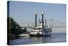 Paddlewheel Boat and Casino, Mississippi River, Port Area, Natchez, Mississippi, USA-Cindy Miller Hopkins-Stretched Canvas