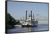 Paddlewheel Boat and Casino, Mississippi River, Port Area, Natchez, Mississippi, USA-Cindy Miller Hopkins-Framed Stretched Canvas
