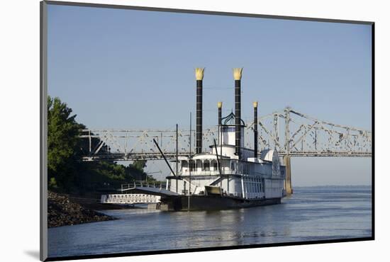 Paddlewheel Boat and Casino, Mississippi River, Port Area, Natchez, Mississippi, USA-Cindy Miller Hopkins-Mounted Photographic Print