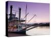 Paddlewheel Riverboat Julia Belle Swain on the Mississippi River, La Crosse, Wisconsin-Walter Bibikow-Stretched Canvas