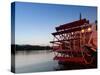 Paddlewheel Riverboat Julia Belle Swain on the Mississippi River, La Crosse, Wisconsin-Walter Bibikow-Stretched Canvas