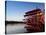 Paddlewheel Riverboat Julia Belle Swain on the Mississippi River, La Crosse, Wisconsin-Walter Bibikow-Stretched Canvas